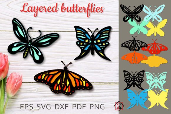 Download Multilayer Butterflies.Cricut SVG File - Multilayer Collection