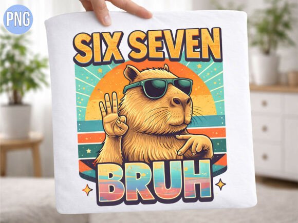 Download Six Seven Bruh Capybara Retro PNG Shirt - Six seven Collection