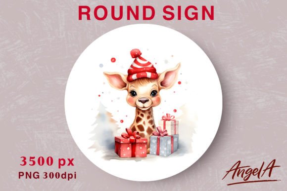 Download Christmas Illustration Baby Giraffe - Premium Resources