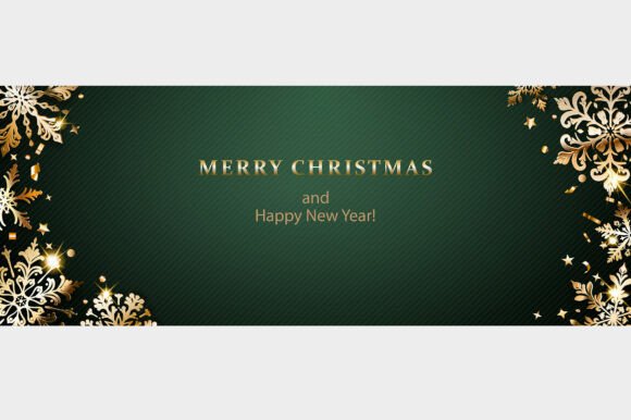 Download Christmas Illustration with Golden Snow. - Premium Resources